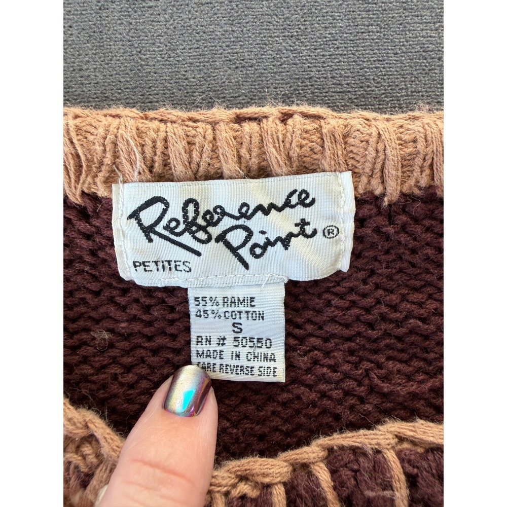 Reference Point Argyle Patchwork Knit Sweater Wom… - image 5